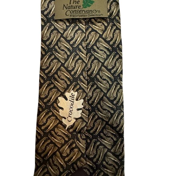 The Nature Conservancy Men's Crocodile Novelty Necktie 100% Silk Vintage - Picture 5 of 8